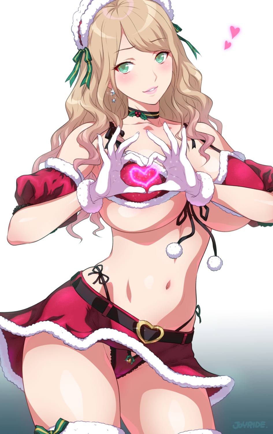 bra cameltoe christmas joy_ride pantsu skirt_lift string_panties thighhighs thong