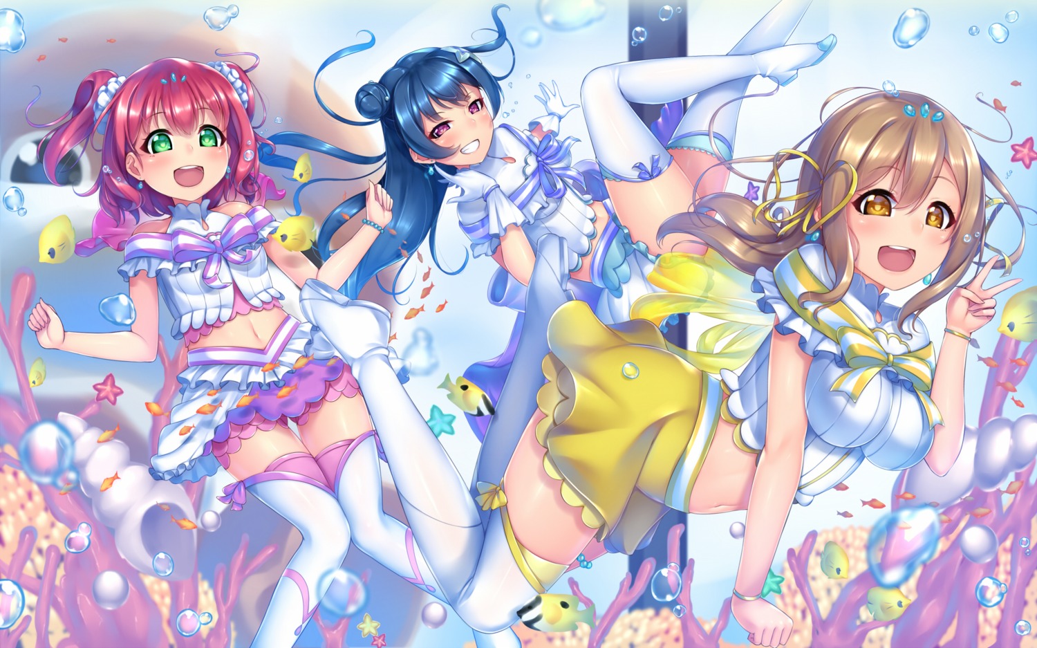 gacchu heels kunikida_hanamaru kurosawa_ruby love_live!_sunshine!! thighhighs tsushima_yoshiko