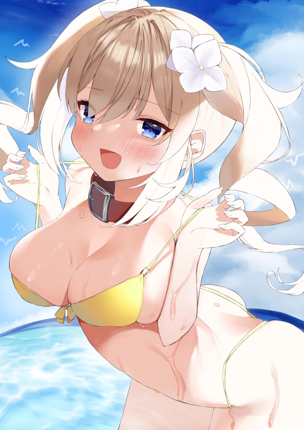 barbara_(genshin_impact) bikini genshin_impact swimsuits undressing wet