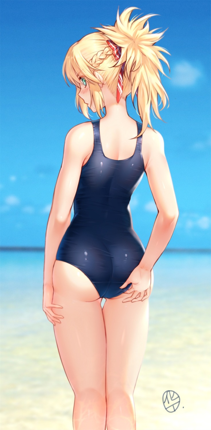 ass fate/grand_order hua-j mordred_(fate) school_swimsuit swimsuits