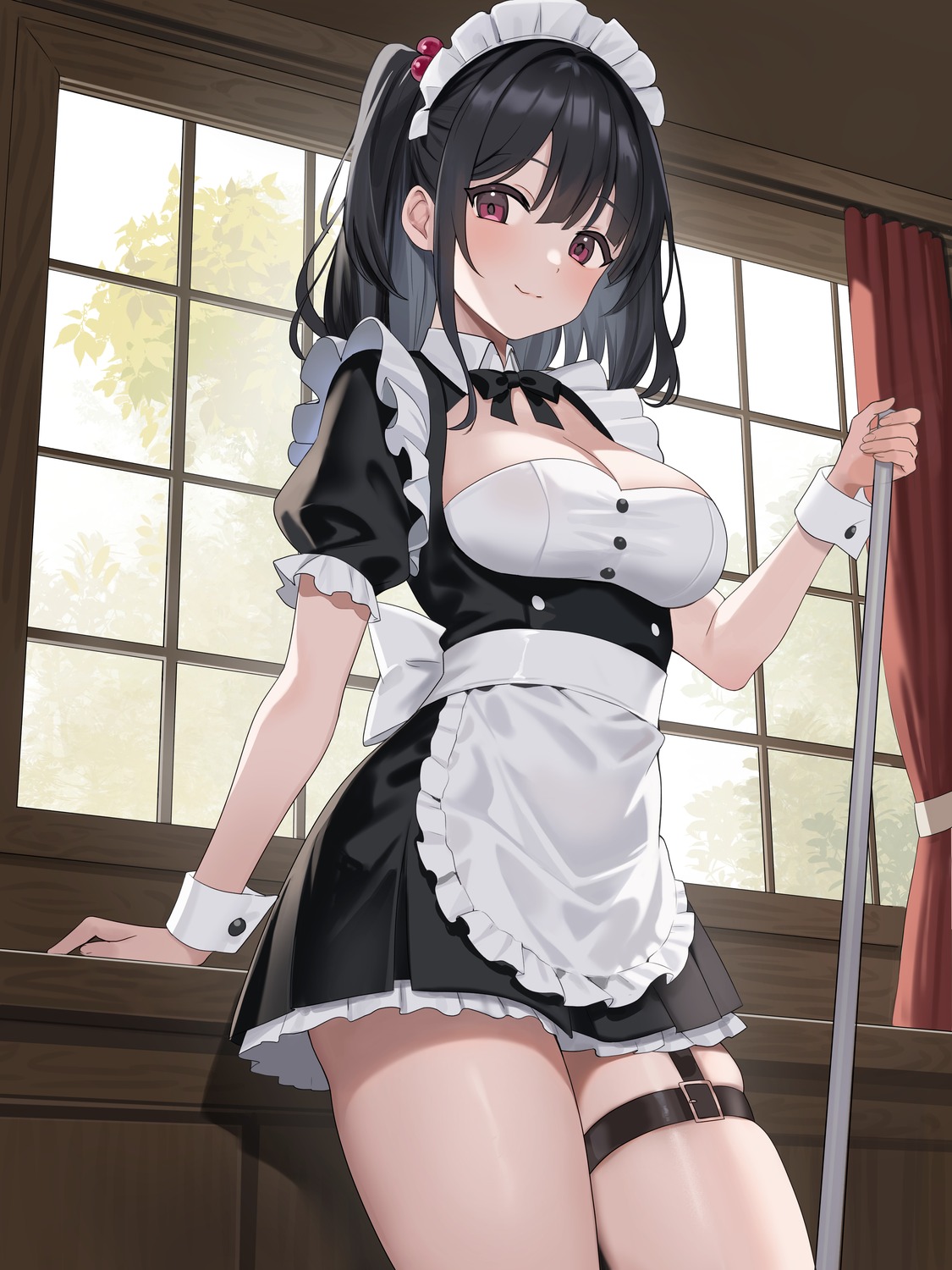 garter hatsuno_xxx maid no_bra