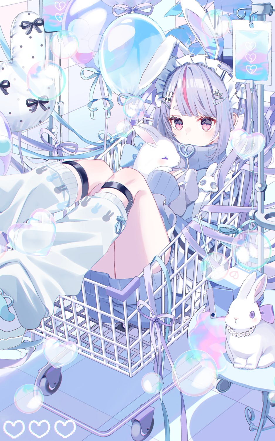 animal_ears bunny_ears cattleya_regina_games maid misumi sweater tosaki_mimi vspo!