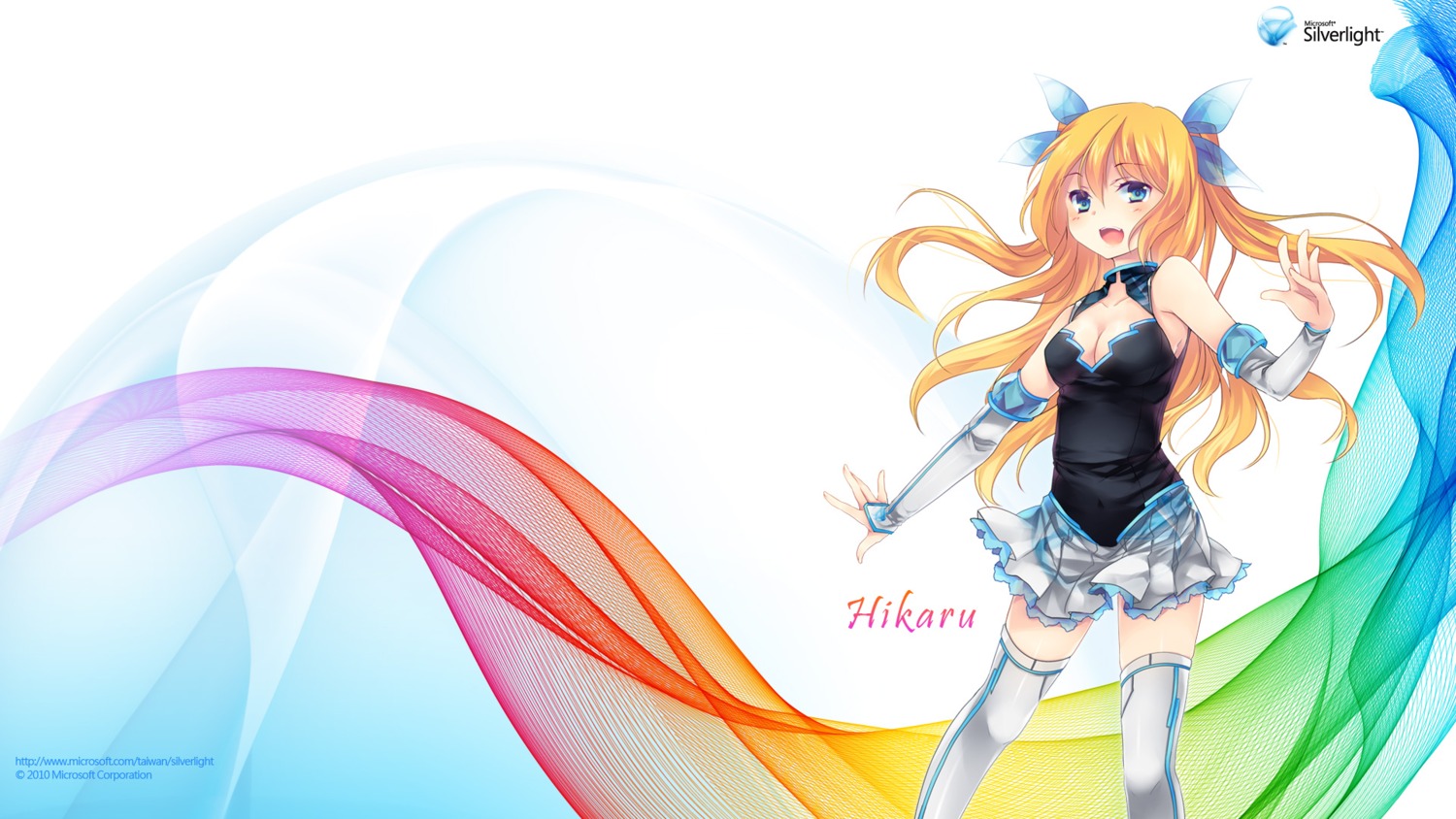 aizawa_hikaru cleavage microsoft shinia thighhighs wallpaper