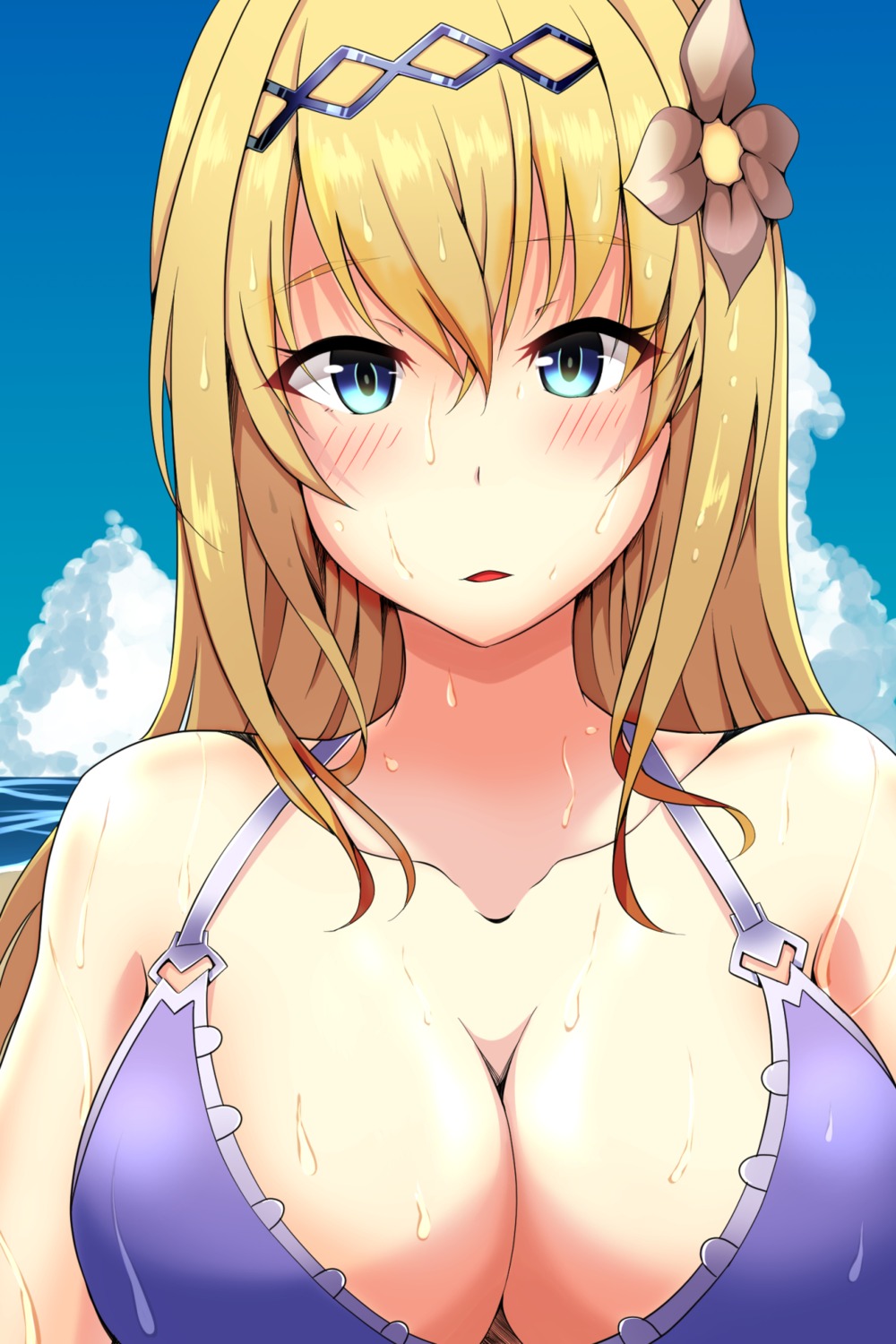 bikini_top cleavage granblue_fantasy jeanne_d'arc jeanne_d'arc_(granblue_fantasy) kapibara_(mc0314) swimsuits wet