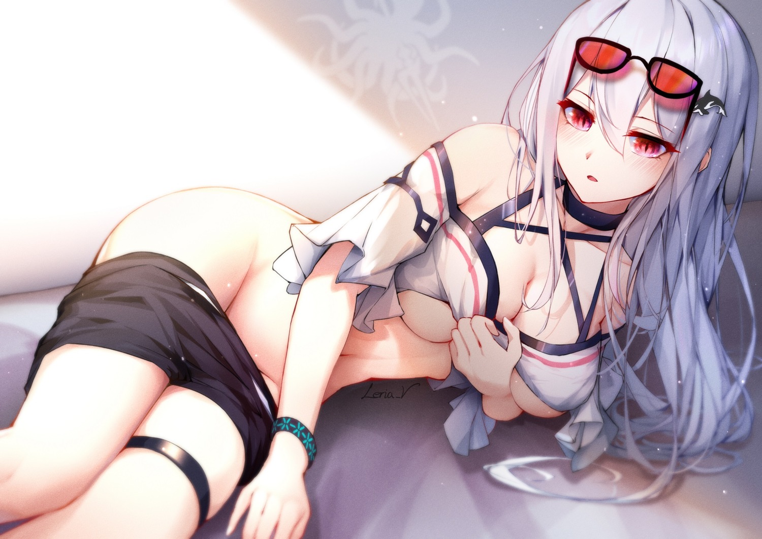 arknights garter leria_v megane panty_pull skadi_(arknights) swimsuits