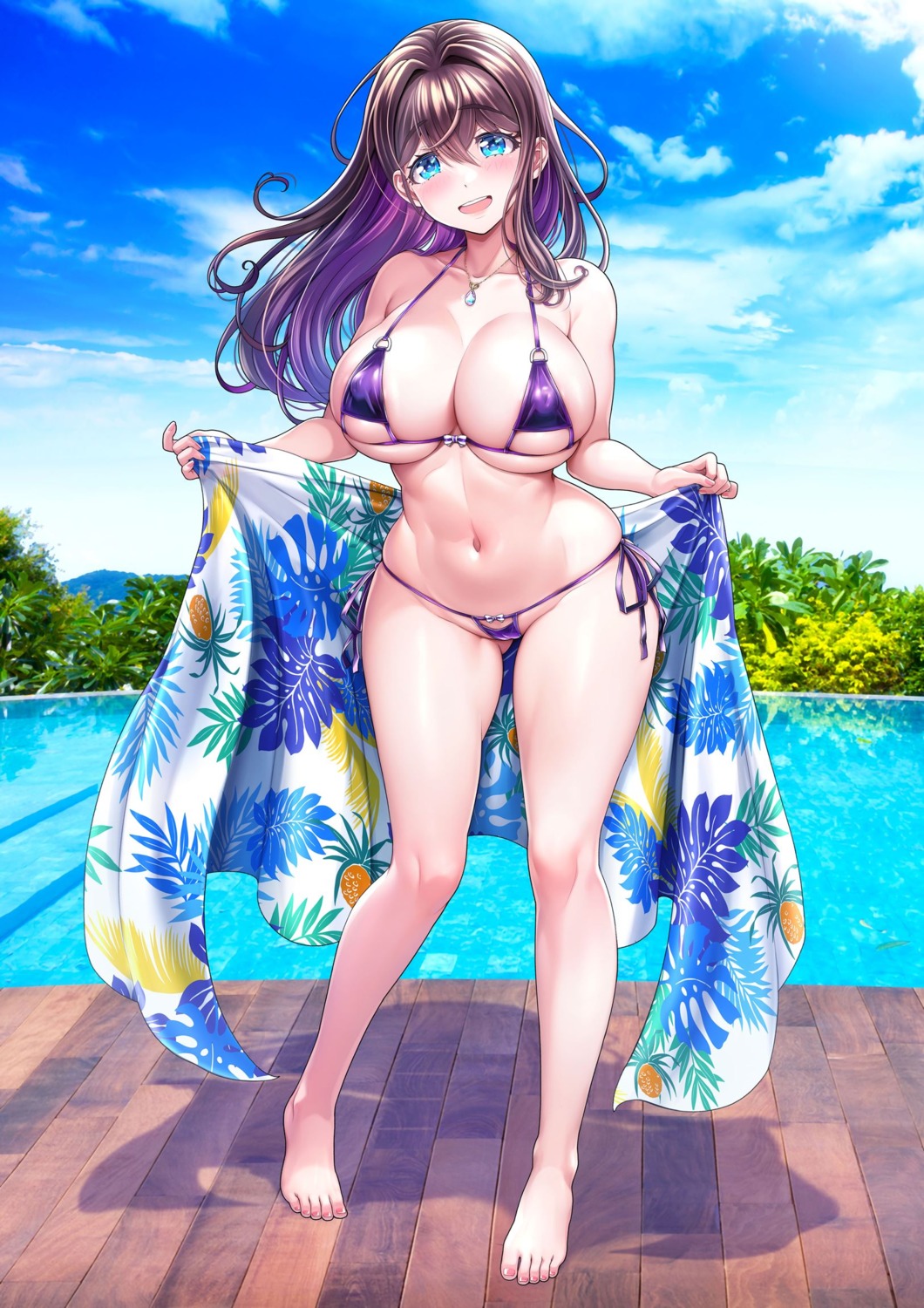 bikini cameltoe erect_nipples mag_kan oomune_tayuyu swimsuits tama_project thong v-mag