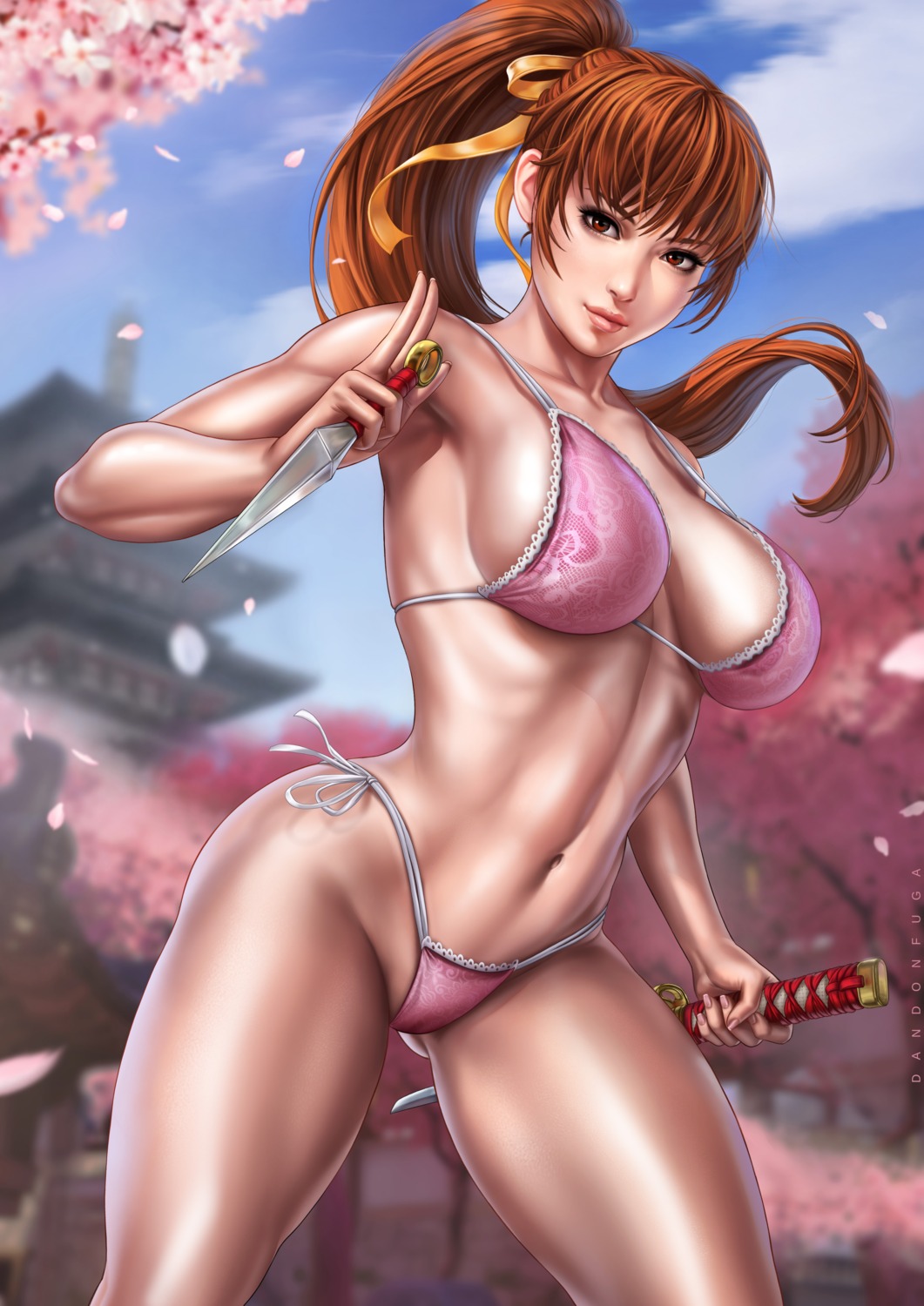 bikini dandon_fuga dead_or_alive kasumi swimsuits sword