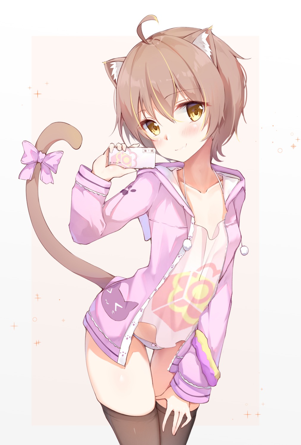 animal_ears nekomimi pantsu rika_(mikunopantsu) tail thighhighs