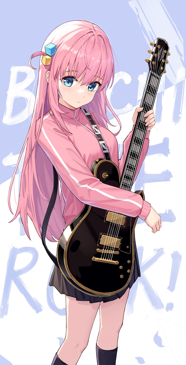 beten bocchi_the_rock! gotou_hitori guitar gym_uniform seifuku