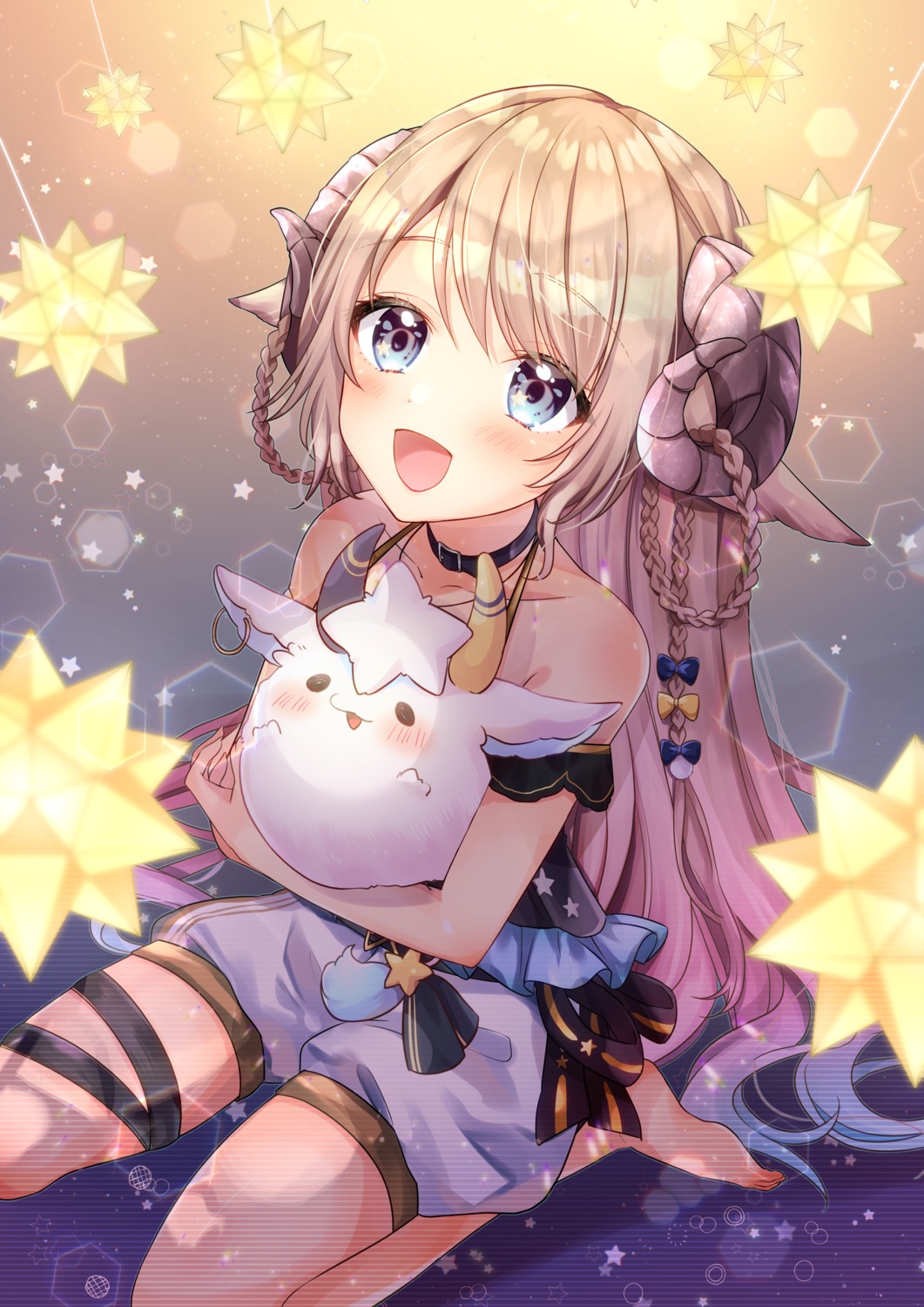 akowazaki animal_ears garter horns nanase_subaru_(channel) nanase_subaru_(virtual_youtuber)