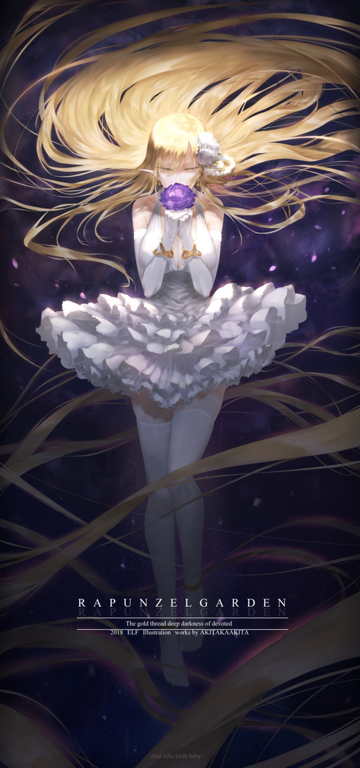 akitaka_akita dress pointy_ears thighhighs