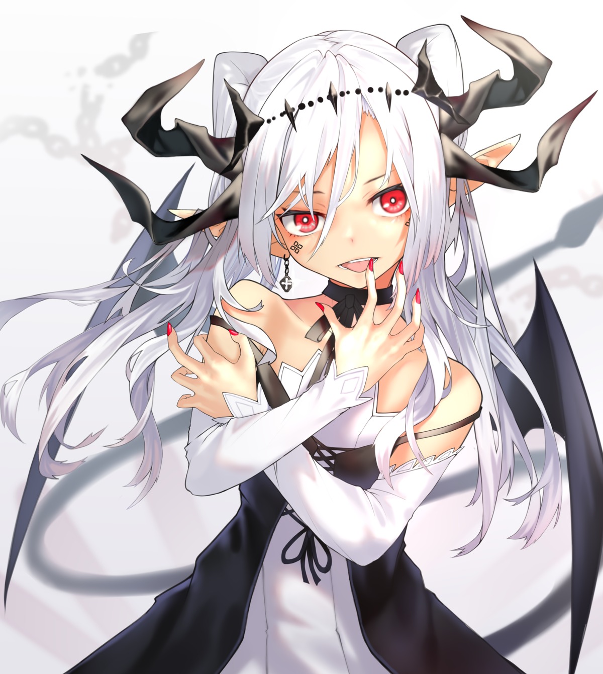 devil dress horns kesuno pointy_ears tail wings