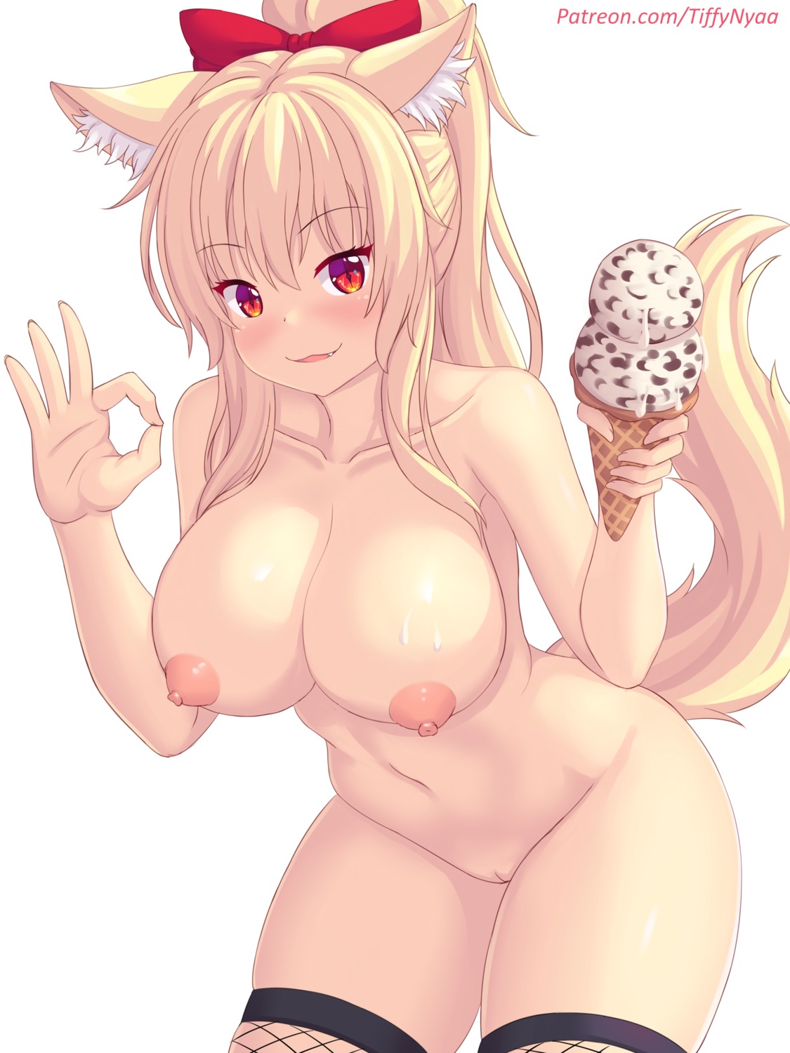 animal_ears fast-runner-2024 fishnets naked nekomimi nipples pussy tail thighhighs tiffy uncensored
