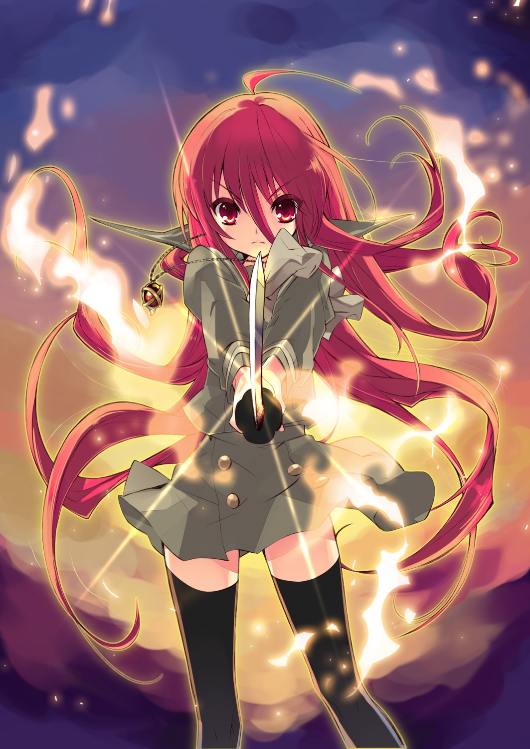 ito_noizi seifuku shakugan_no_shana shana sword thighhighs