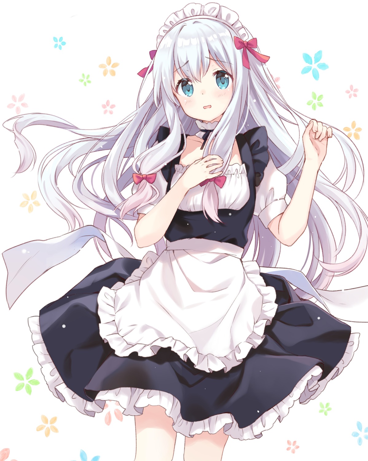 breast_hold eromanga-sensei izumi_sagiri kurasawa_moko maid