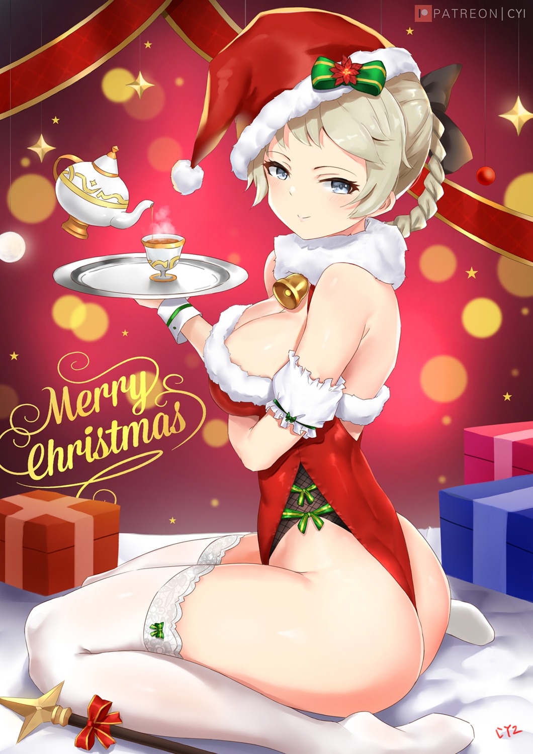 ass christmas cyicheng leotard no_bra thighhighs