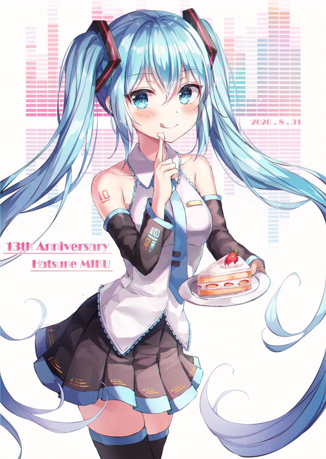 hatsune_miku skirt_lift tattoo thighhighs vocaloid wabbajack