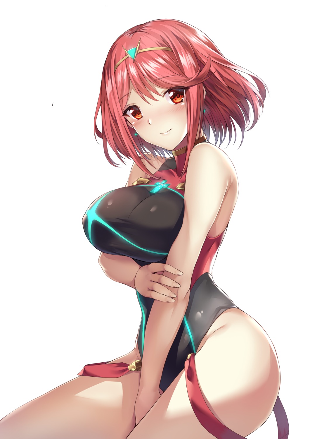 breast_hold homura_(xenoblade_2) luzi swimsuits xenoblade xenoblade_chronicles_2