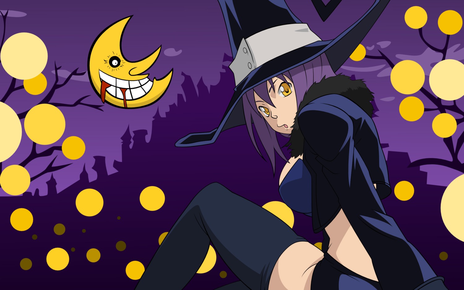blair soul_eater thighhighs vector_trace wallpaper