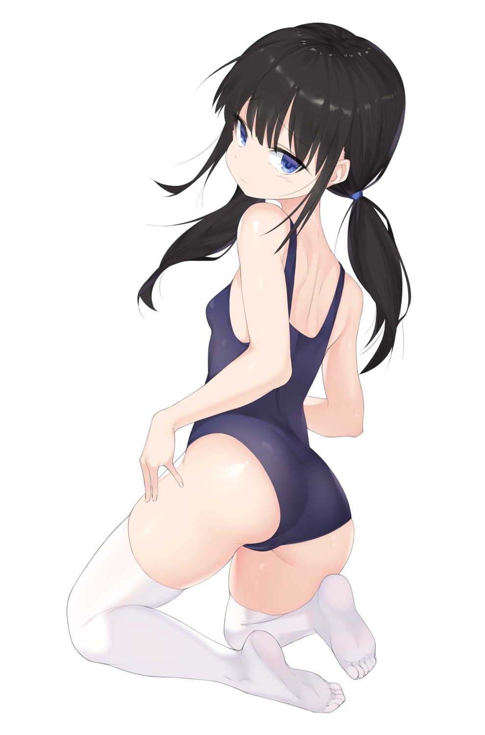 ass avant_garde_(artist) feet school_swimsuit swimsuits thighhighs