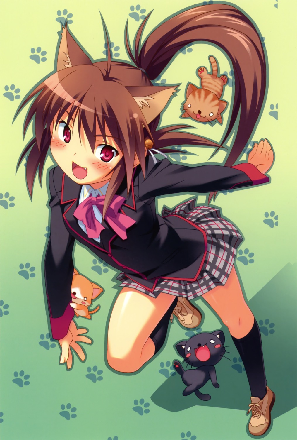 animal_ears kuuchuu_yousai little_busters! natsume_rin neko nekomimi seifuku