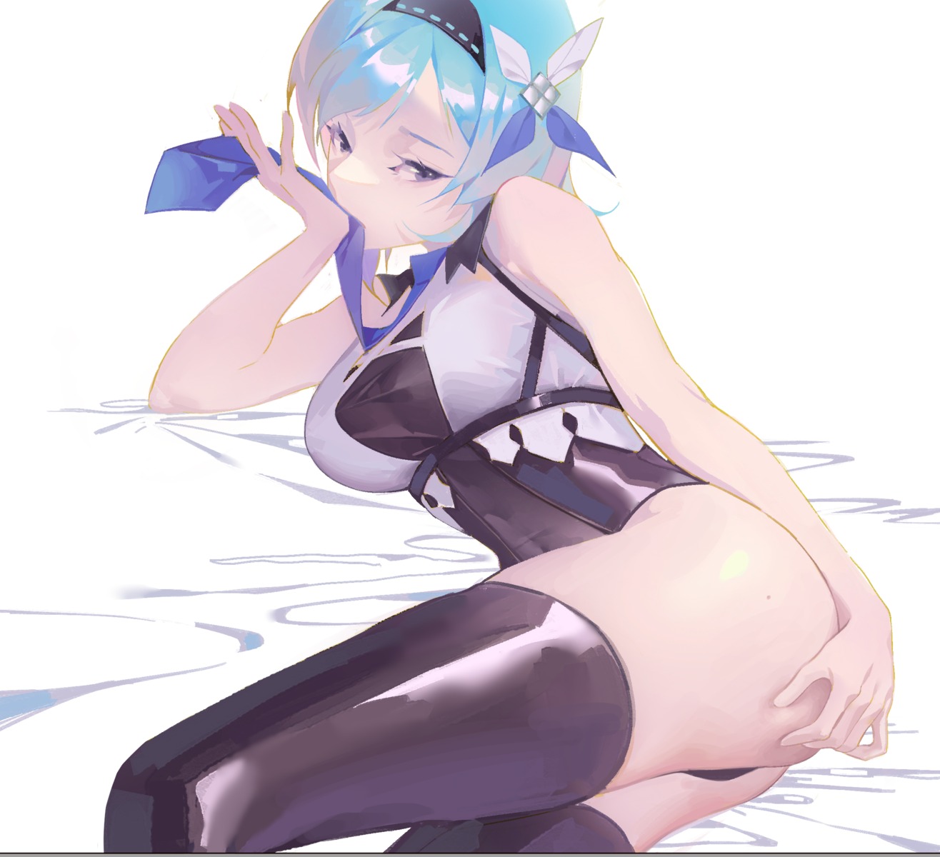 badao_zhu_ge eula genshin_impact leotard thighhighs