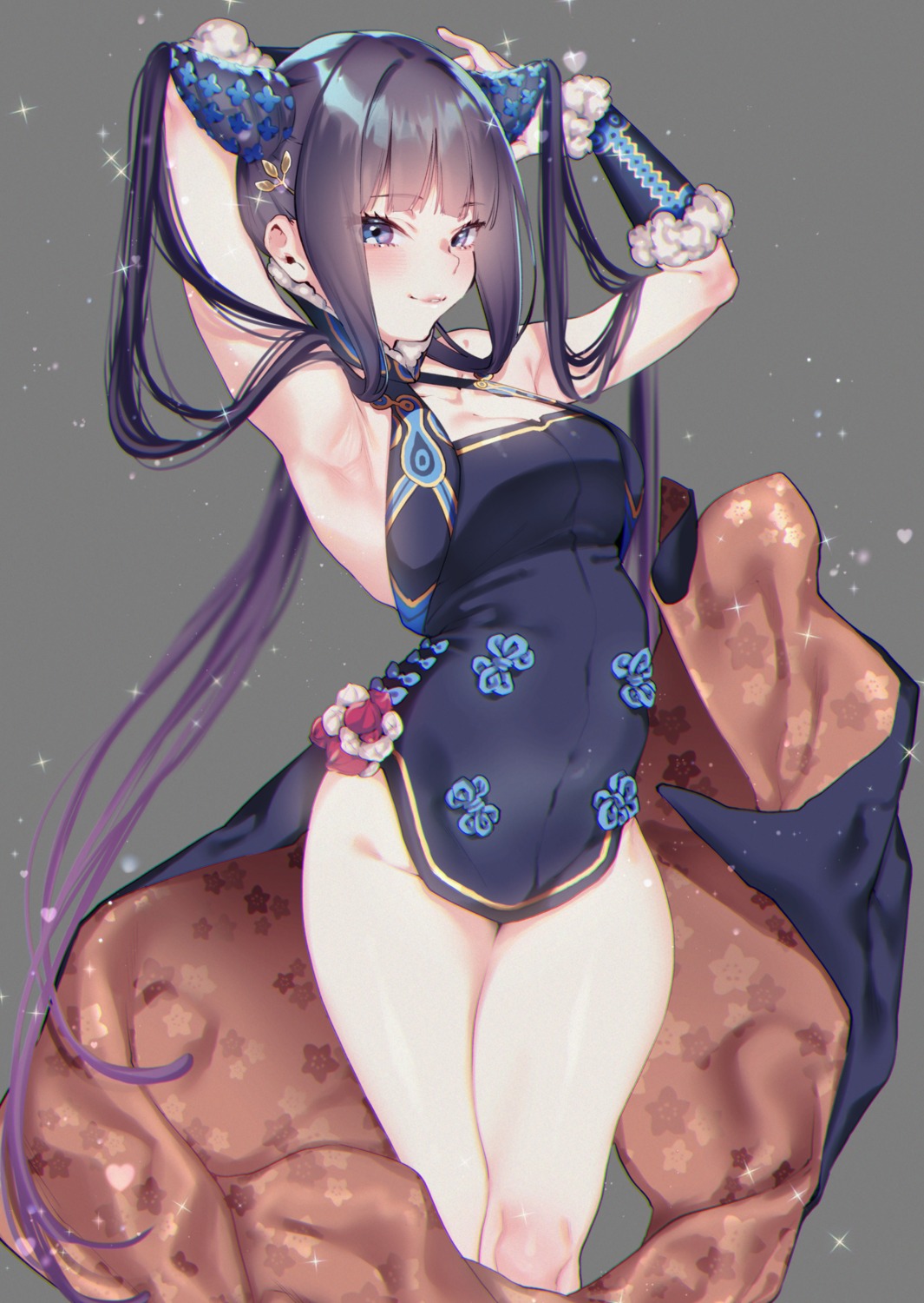 asian_clothes cleavage fate/grand_order horns konoshiro_shinko yang_guifei_(fate/grand_order)