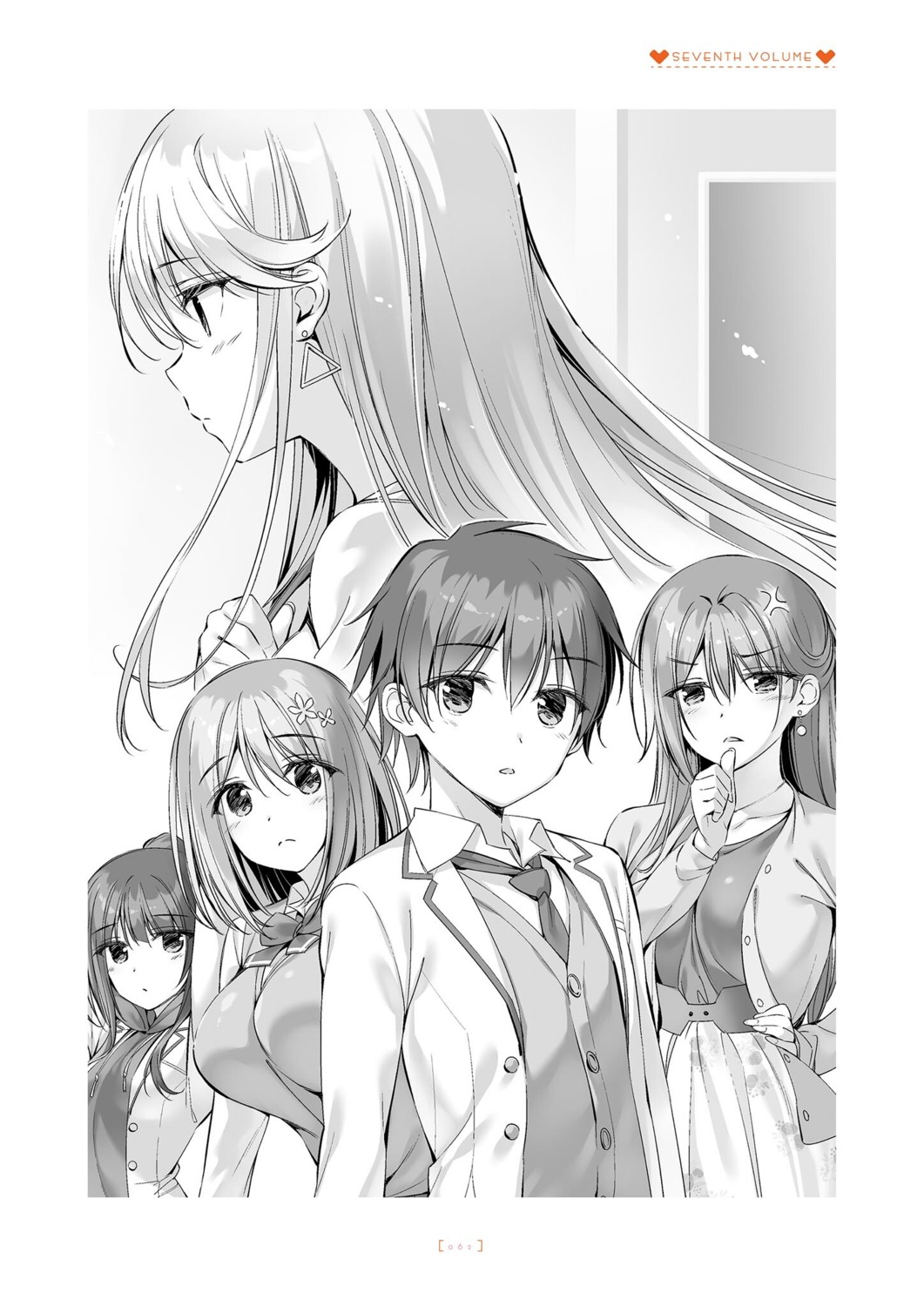 amanashi_nui boku_no_kanojo_sensei fujiki_maka keimi_shiya monochrome oryou saigi_makoto saigi_miharu seifuku sweater