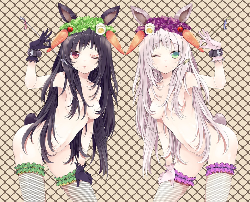 animal_ears garter nakayama_miyuki naked tail thighhighs