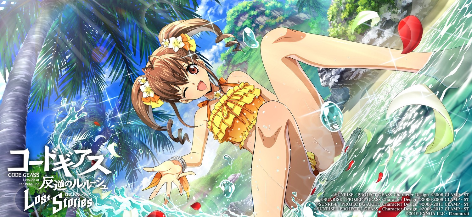 akagi_benio code_geass code_geass:_lost_stories swimsuits wet