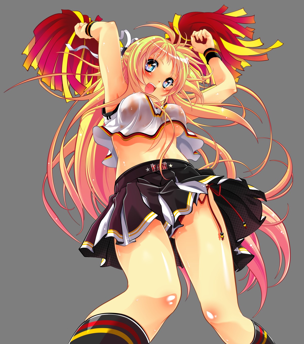 cheerleader erect_nipples miyama-zero no_bra pantsu see_through string_panties transparent_png vector_trace