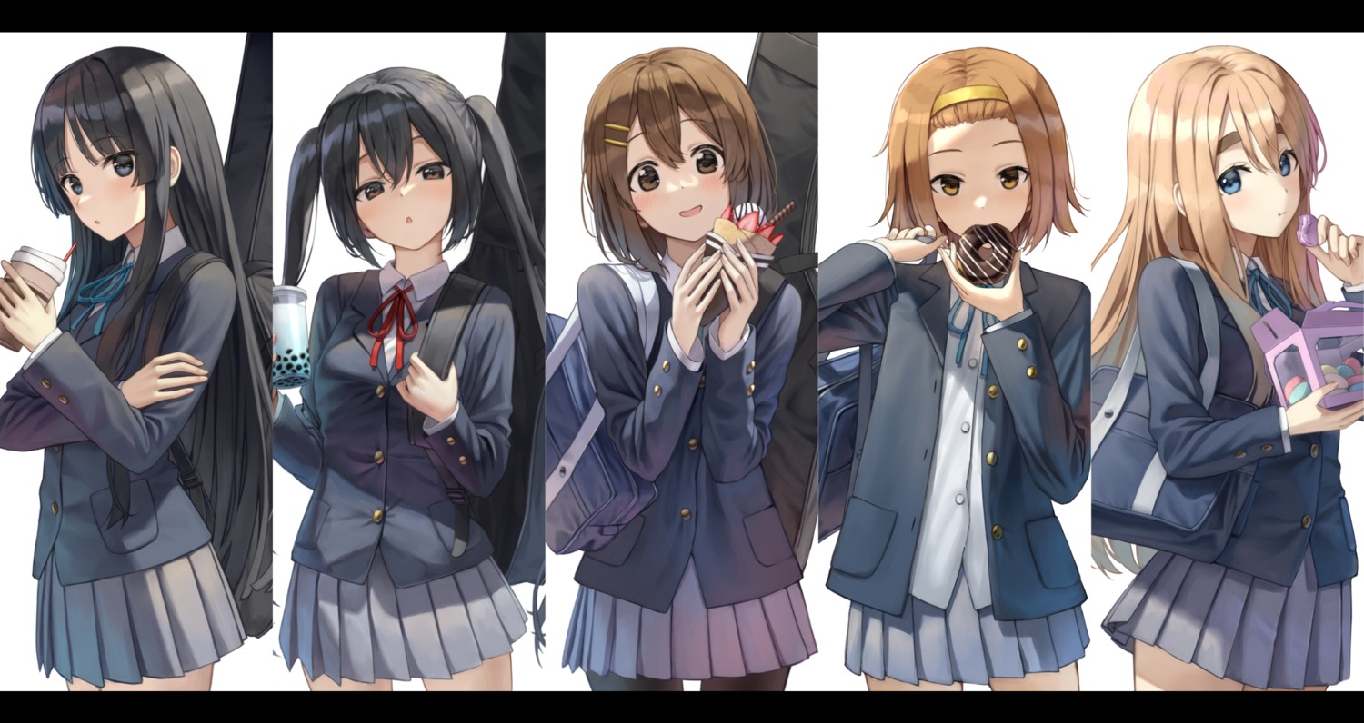 akiyama_mio hirasawa_yui k-on! kotobuki_tsumugi nakano_azusa pantyhose seifuku superpig tainaka_ritsu