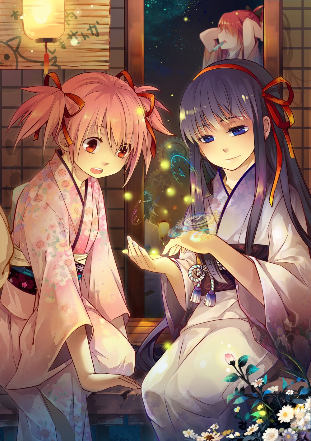 akemi_homura japanese_clothes kaname_madoka miki_sayaka puella_magi_madoka_magica saiyki sakura_kyouko