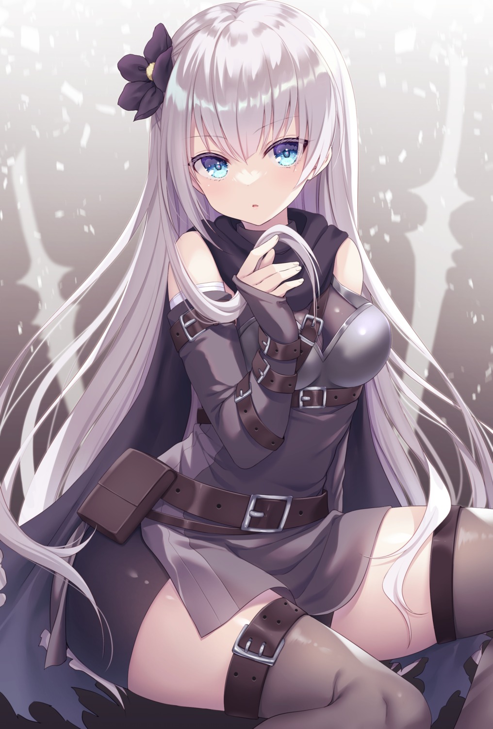 armor garter itsuki_jun skirt_lift thighhighs