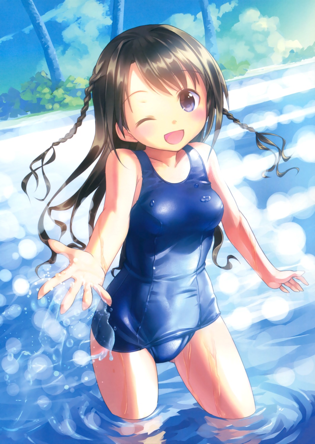 kogemashita school_swimsuit swimsuits takoyaki wet