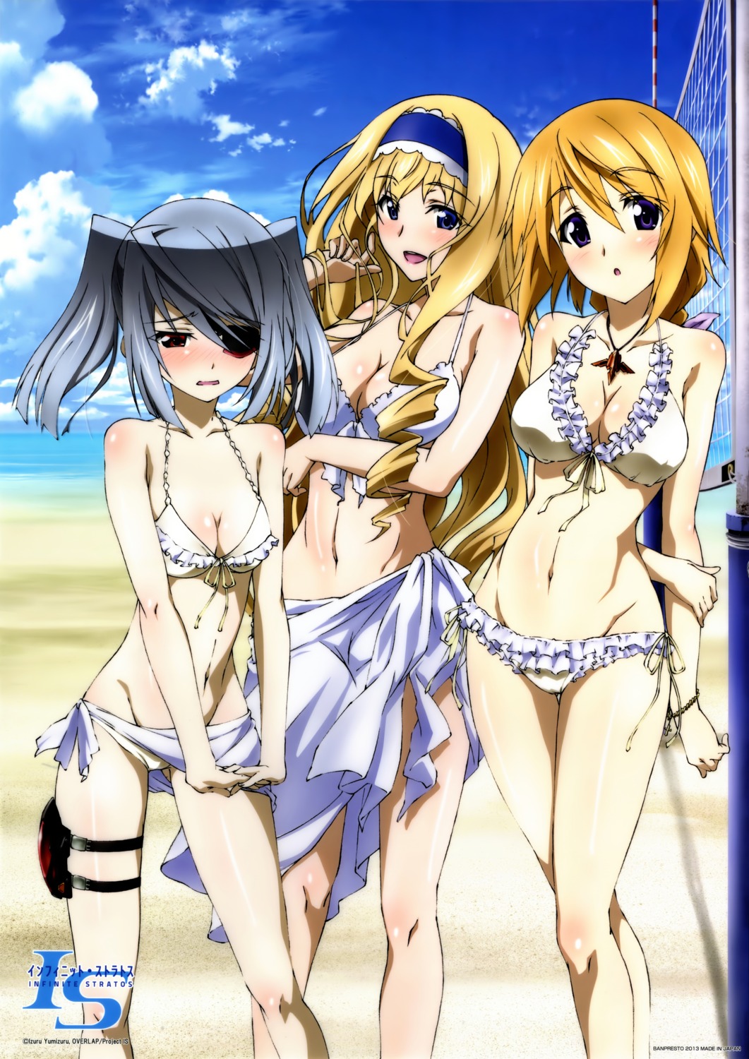 anno_masato bikini cecilia_alcott charlotte_dunois cleavage eyepatch infinite_stratos laura_bodewig swimsuits