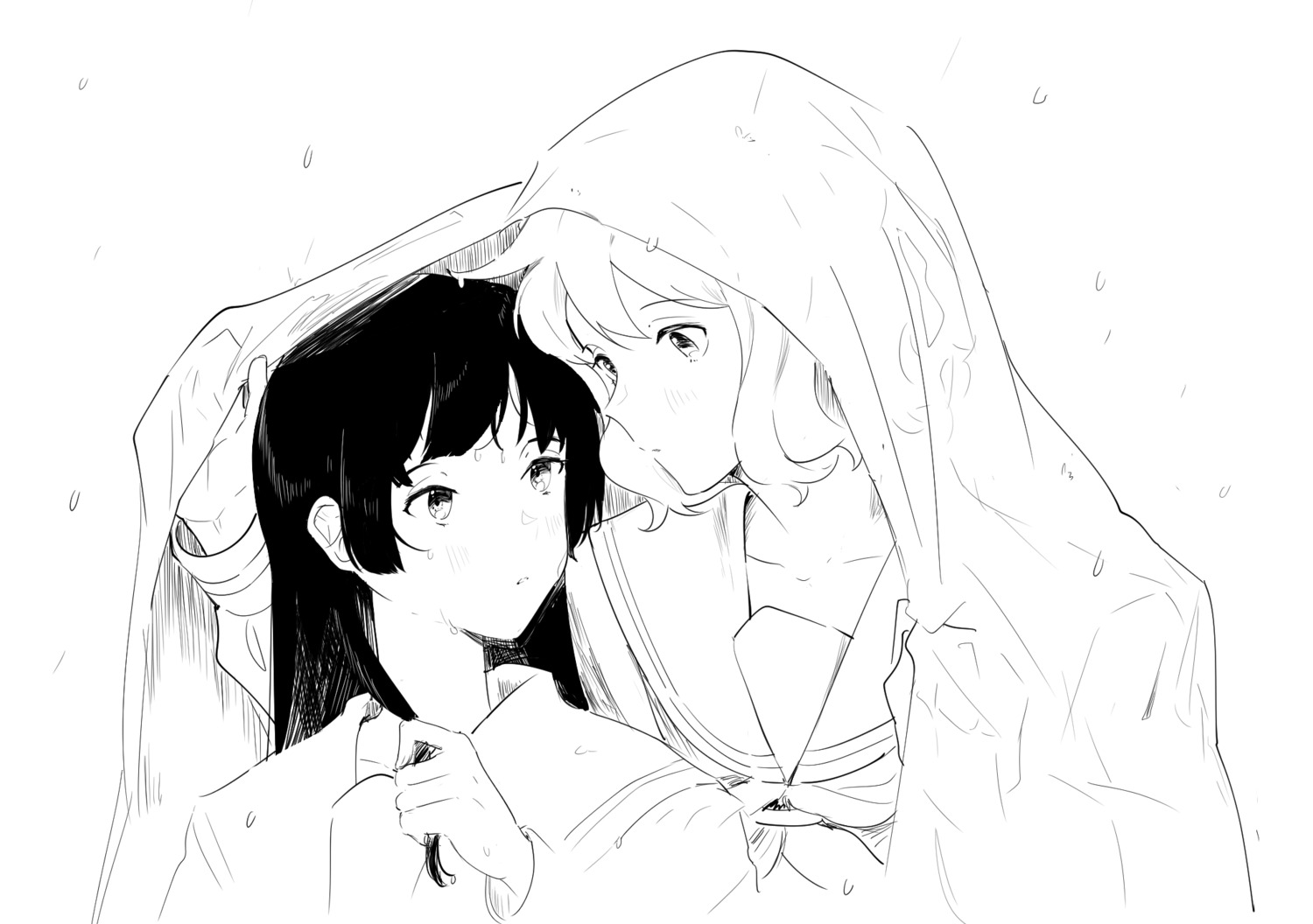 hibike!_euphonium kousaka_reina monochrome oumae_kumiko ratifuu seifuku wet yuri