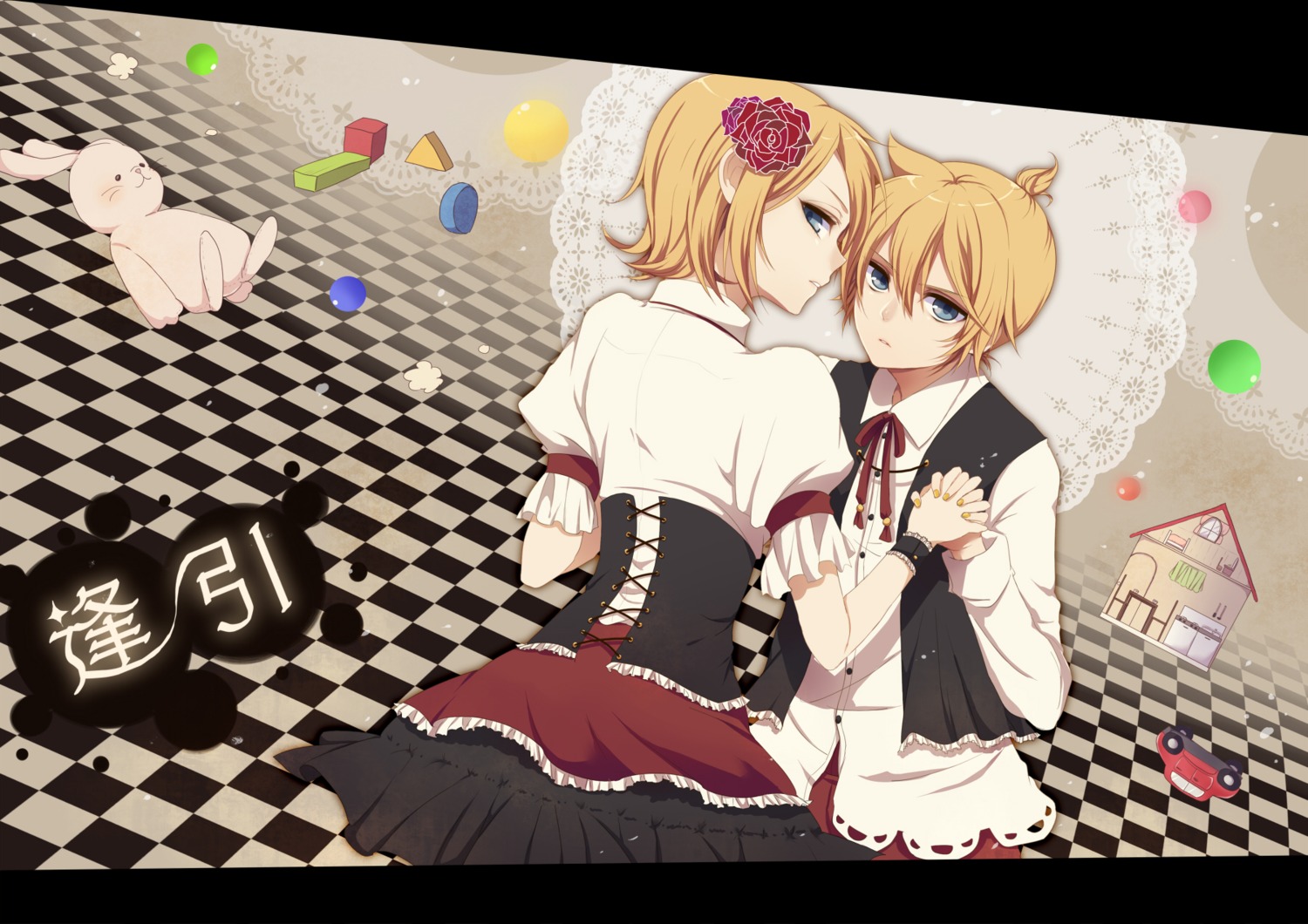 chi_yu dress kagamine_len kagamine_rin vocaloid