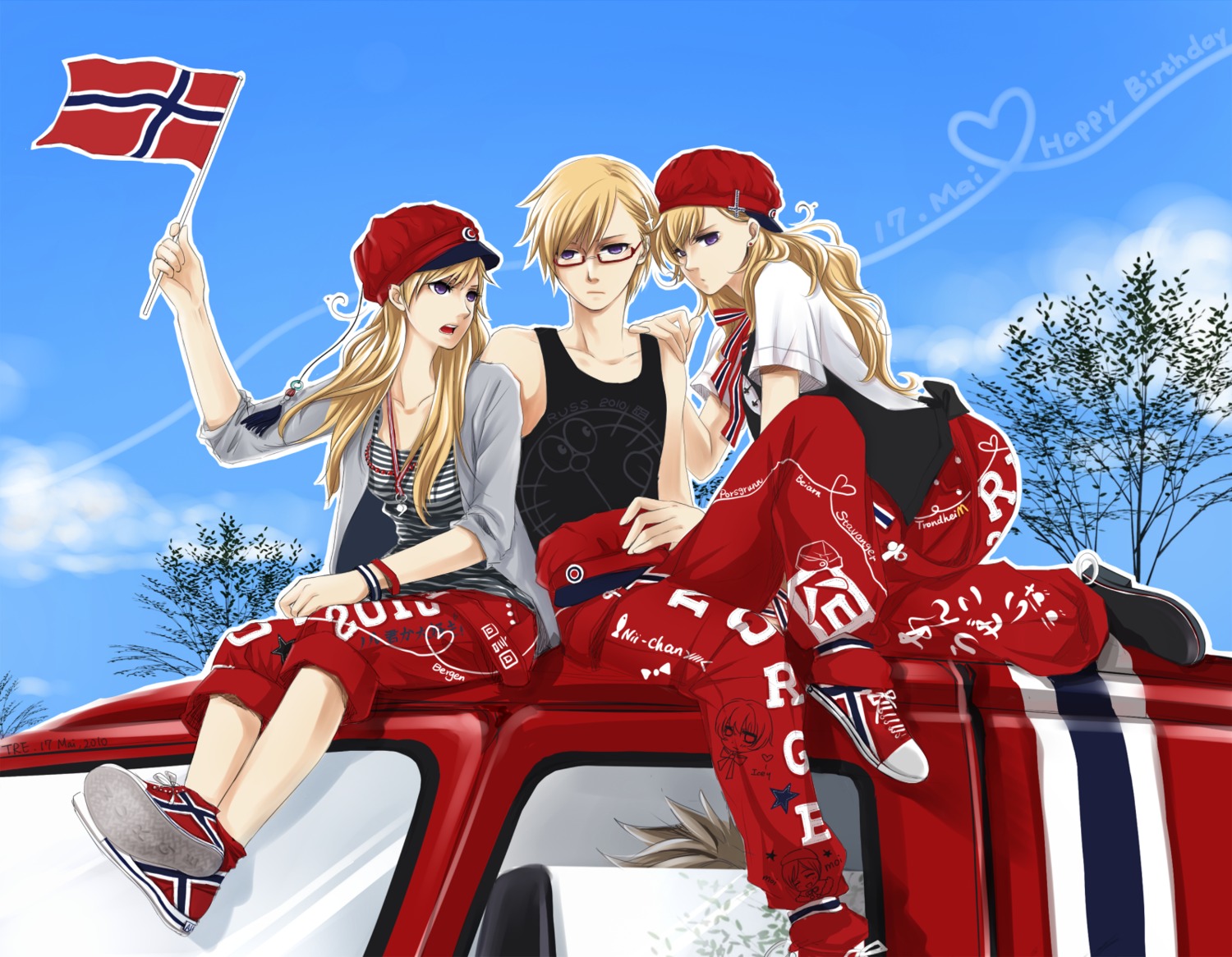 denmark genderswap hetalia_axis_powers megane norway sando_akato