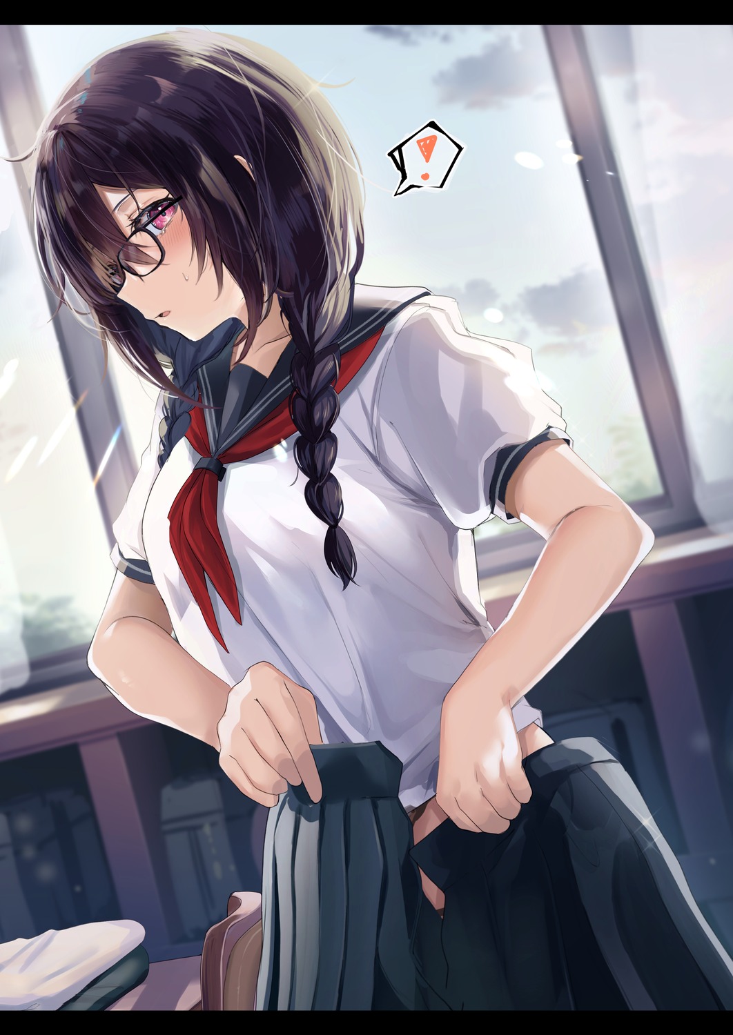 artist_revision megane seifuku undressing yufou