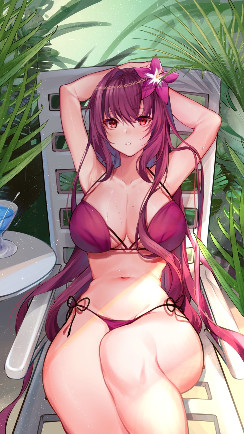 bikini fate/grand_order scathach_(fate/grand_order) shiro_kanae swimsuits