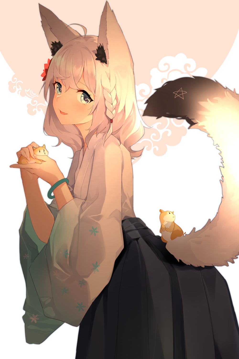 animal_ears hololive hololive_gamers japanese_clothes kitsune meng_ge_3_(565571710) shirakami_fubuki tail