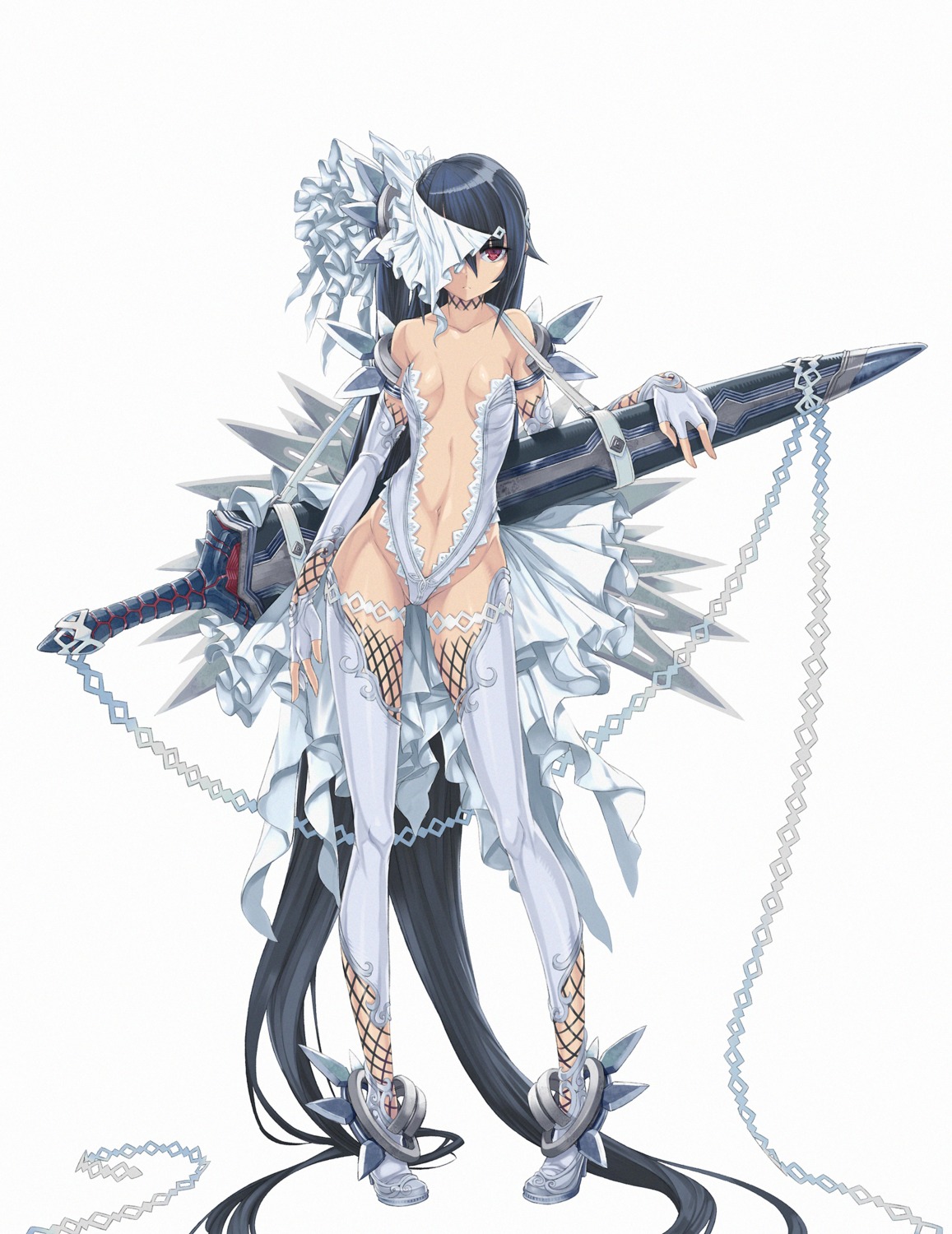 ayaki cleavage sword thighhighs