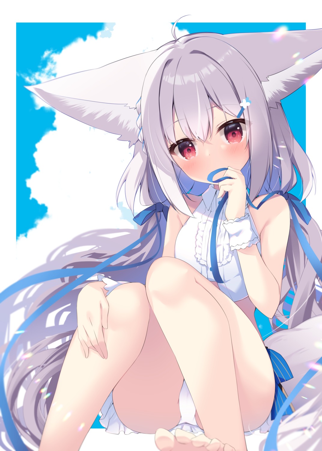 animal_ears cameltoe nanamomo_rio pantsu skirt_lift