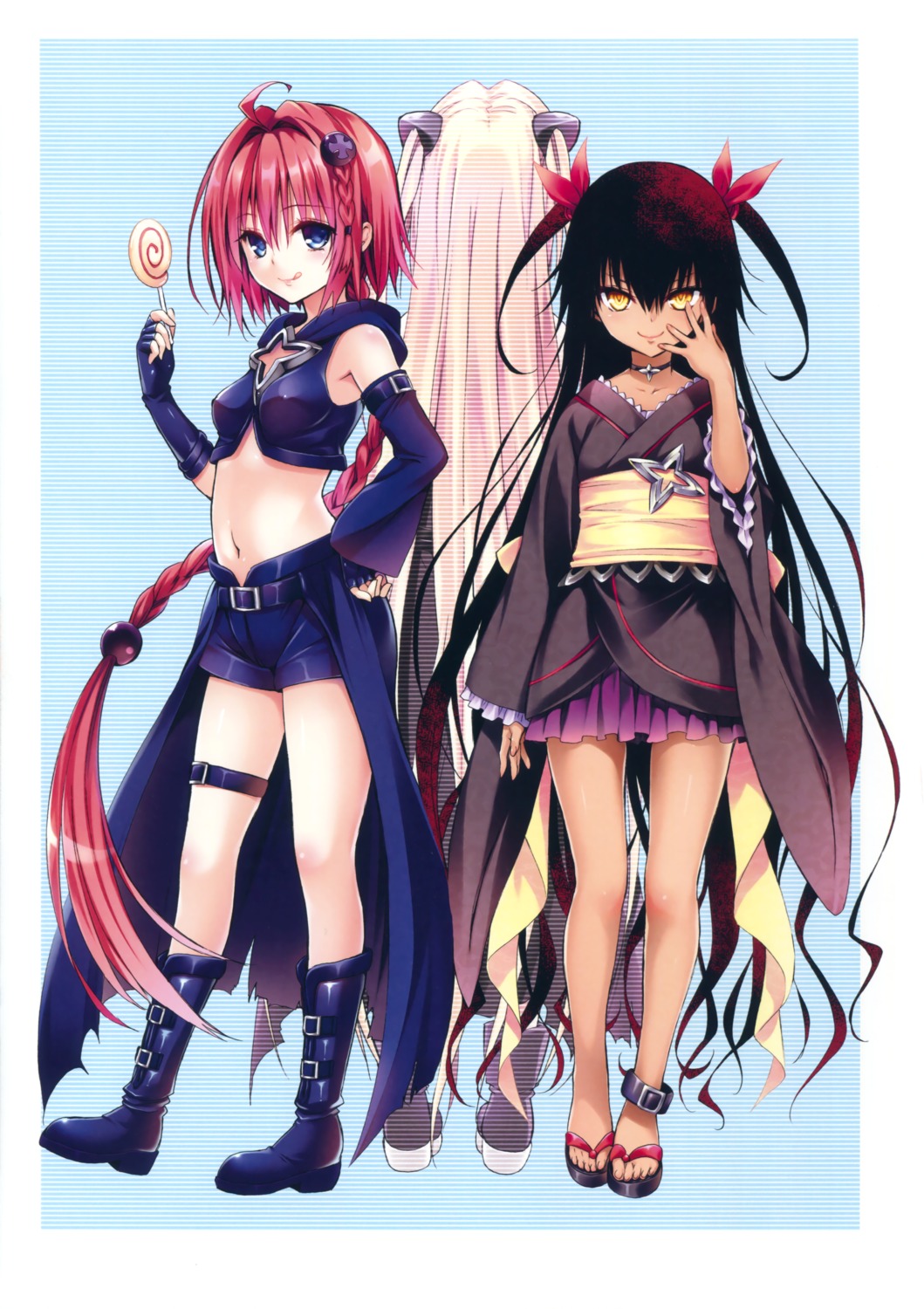 garter golden_darkness kurosaki_mea nemesis to_love_ru to_love_ru_darkness yabuki_kentarou yukata