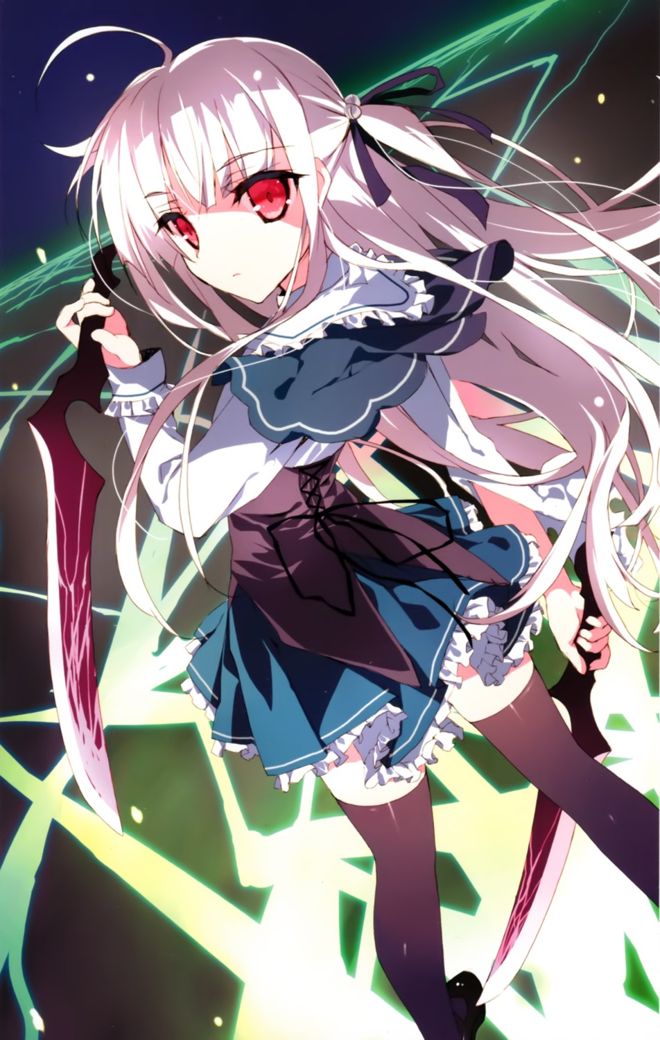 absolute_duo seifuku thighhighs tsurusaki_takahiro weapon yurie_sigtuna