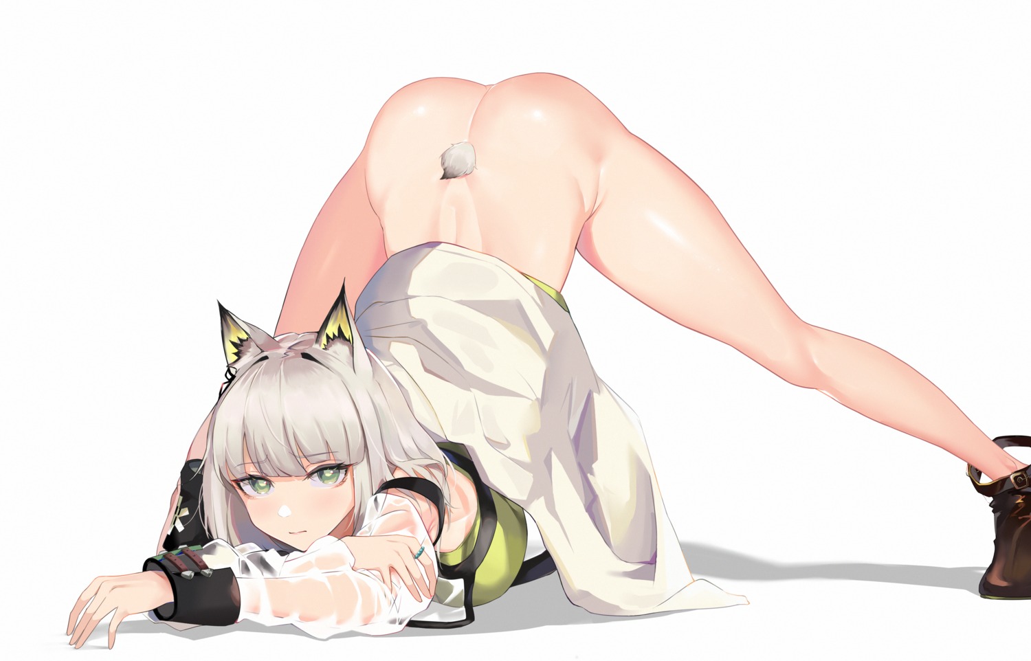 animal_ears arknights bottomless kal'tsit_(arknights) see_through sirius_enjoliao tail