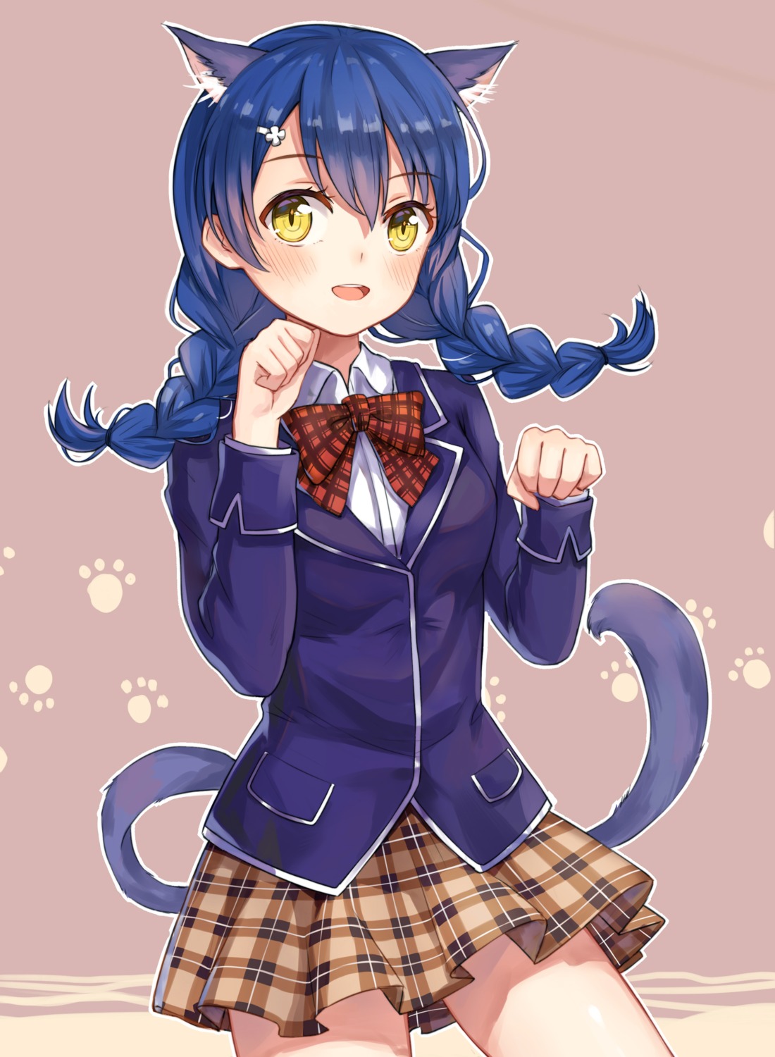 animal_ears nekomimi seifuku shokugeki_no_soma tadokoro_megumi tail yuhuan