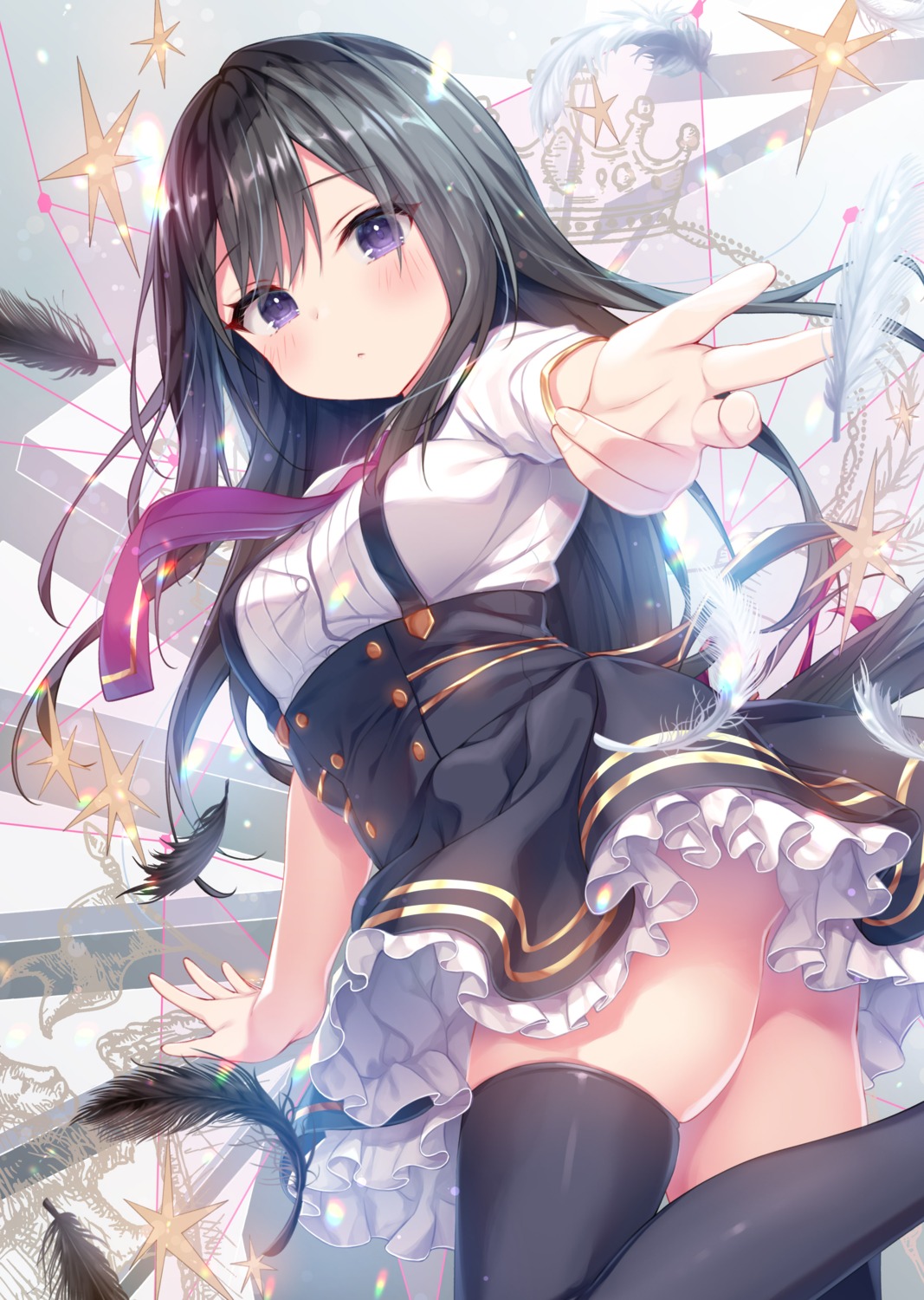 konomi liar_liar mizukami_mari seifuku skirt_lift thighhighs