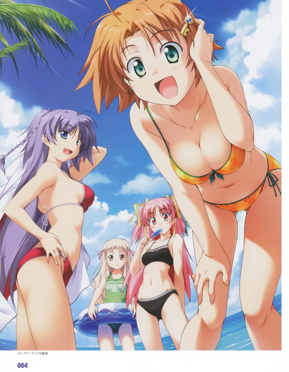 bikini cleavage hasumi_ichino kurumizawa_suzuki orihara_natsumi swimsuits takeya_masami te_to_te_try_on! tokura_temari